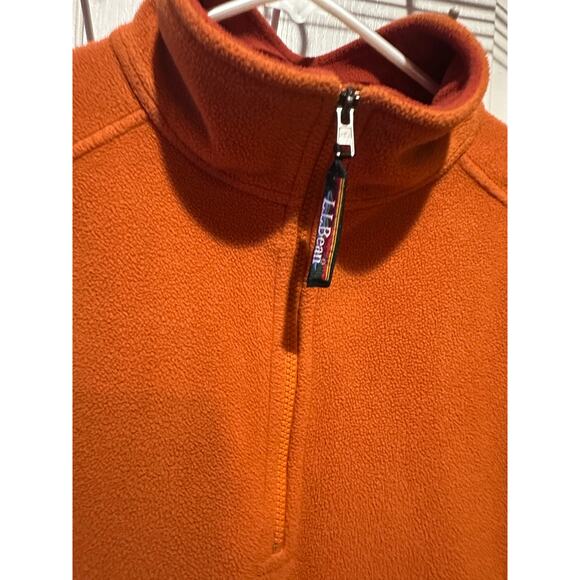 VTG LL Bean Men's Long Sleeve Snap Button Pullover Jacket Orange Size XL 1/4 zip - Picture 4 of 6